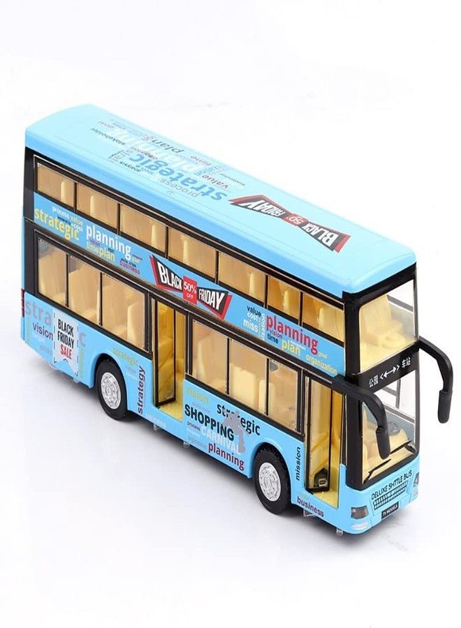 UKAXA Long London Bus Diecast Metal London Bus Open Door Light & Music Model Pull Back Toys for Boy Kids,red - Image 3